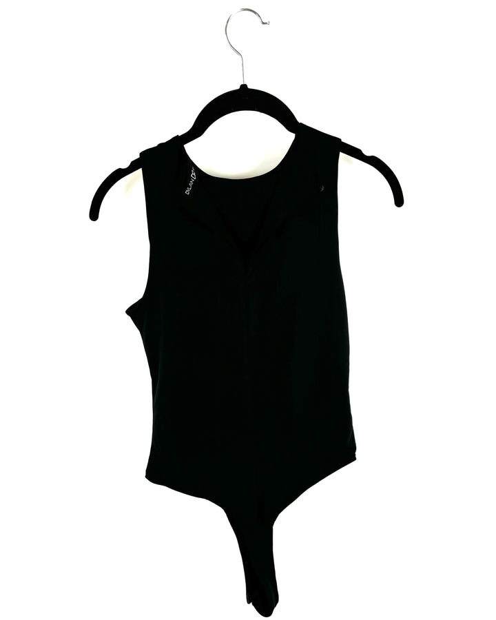 Black High Neck Sleeveless Bodysuit - Size 4/6