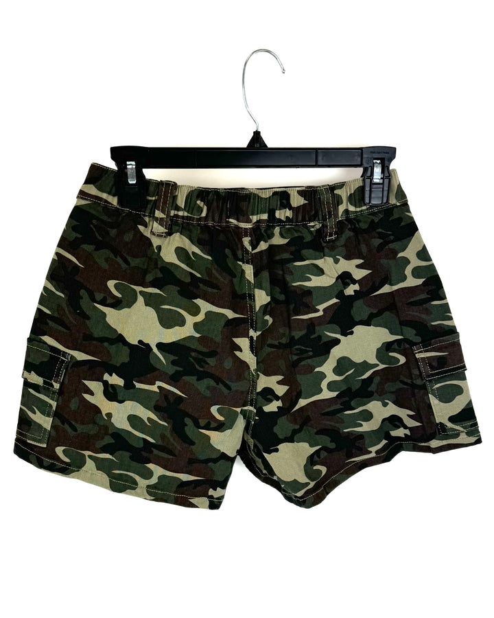 Camo Green Cargo Shorts - Size 4/6