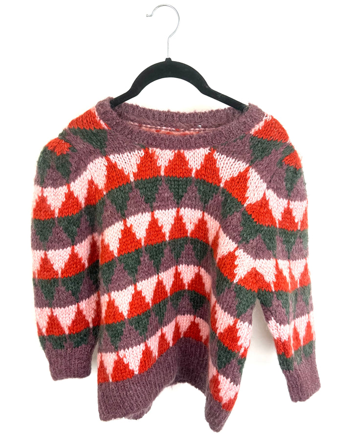 Patterned Cropped Sweater - Size 2/4