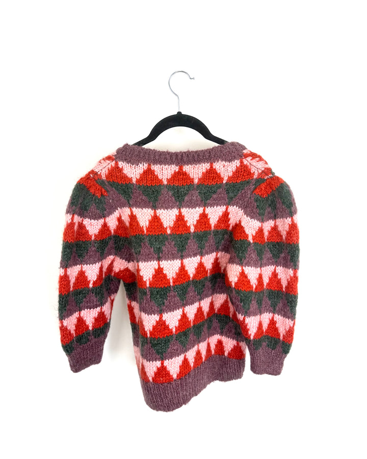 Patterned Cropped Sweater - Size 2/4