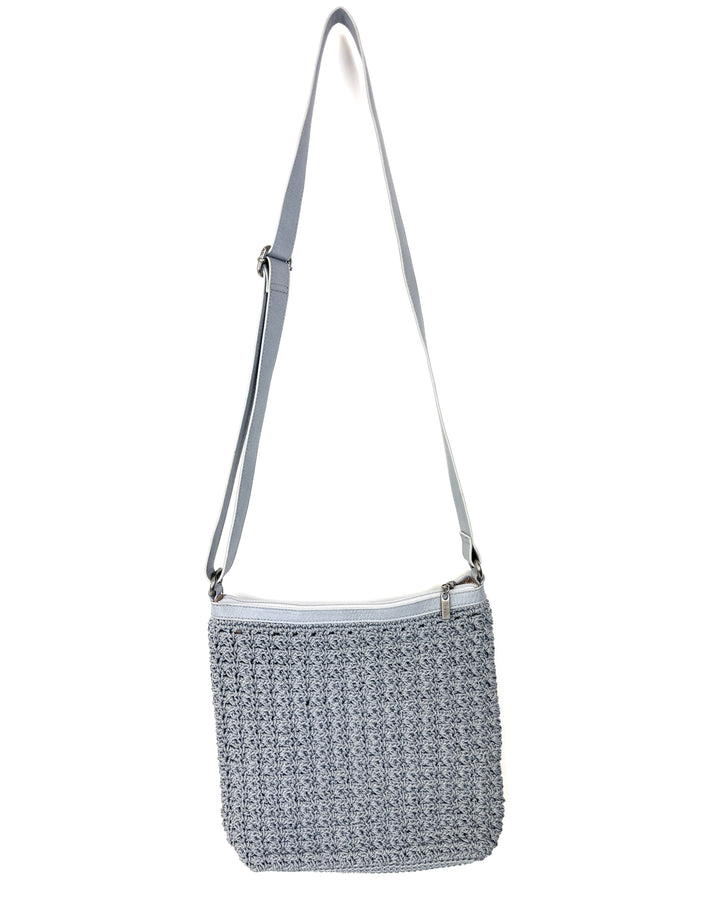 Pastel Blue Crochet Square Crossbody Bag