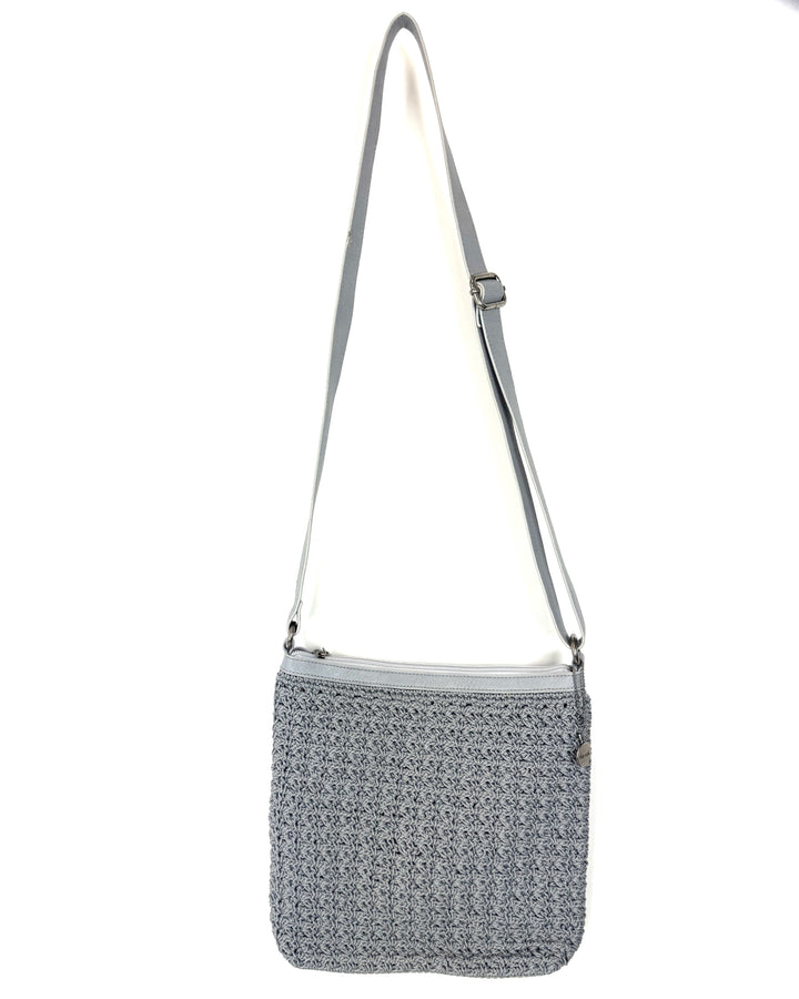 Pastel Blue Crochet Square Crossbody Bag