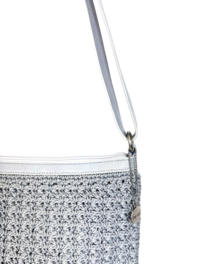 Pastel Blue Crochet Square Crossbody Bag