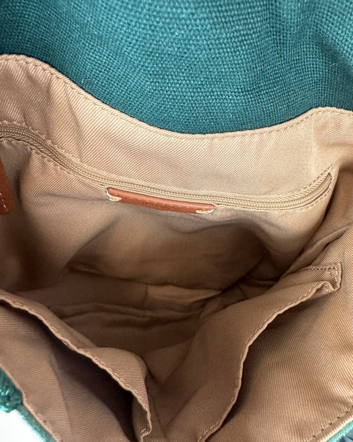 Dark Green Abstract Floral Crossbody Bag