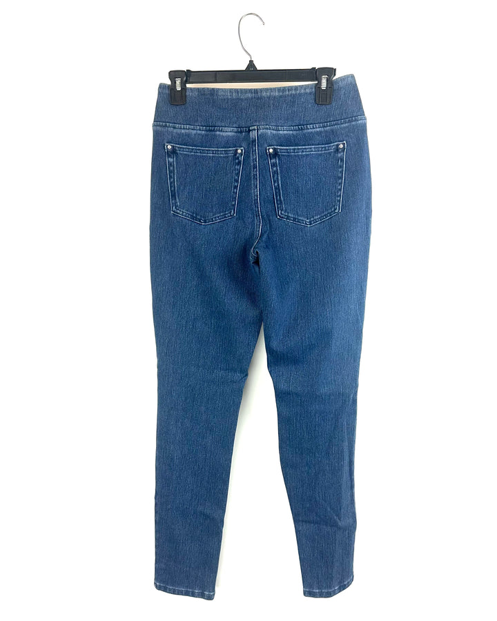 Dark Navy Rhinestone Embellished Jeans - Size 6