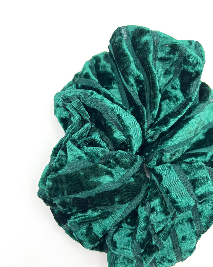 Green Velvet Large Scrunchie