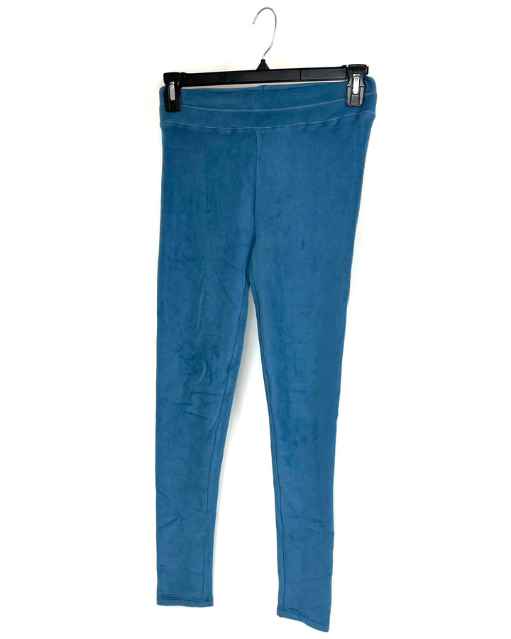 Blue Fleece Leggings - Small