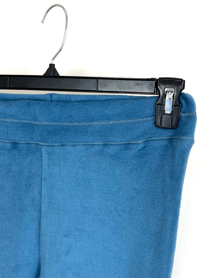 Blue Fleece Leggings - Small