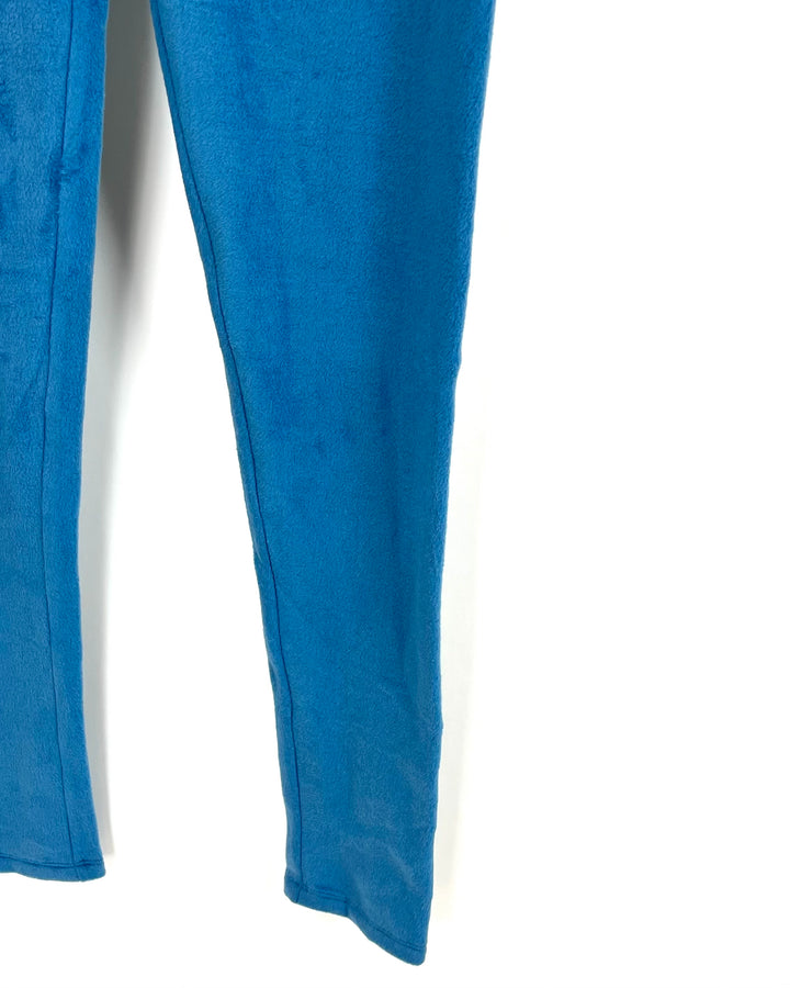 Blue Fleece Leggings - Small