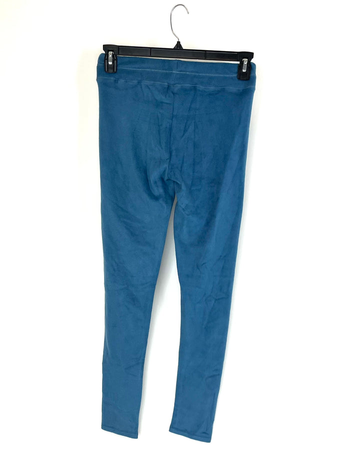 Blue Fleece Leggings - Small