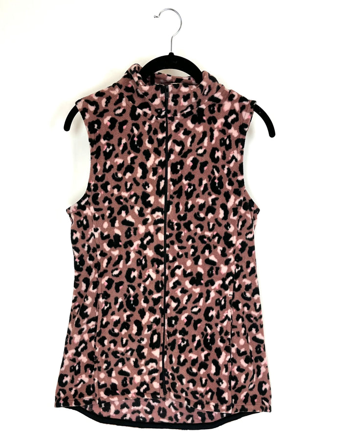 Pink Leopard Print Vest - Size 2/4