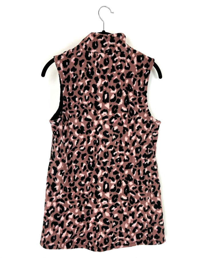 Pink Leopard Print Vest - Size 2/4