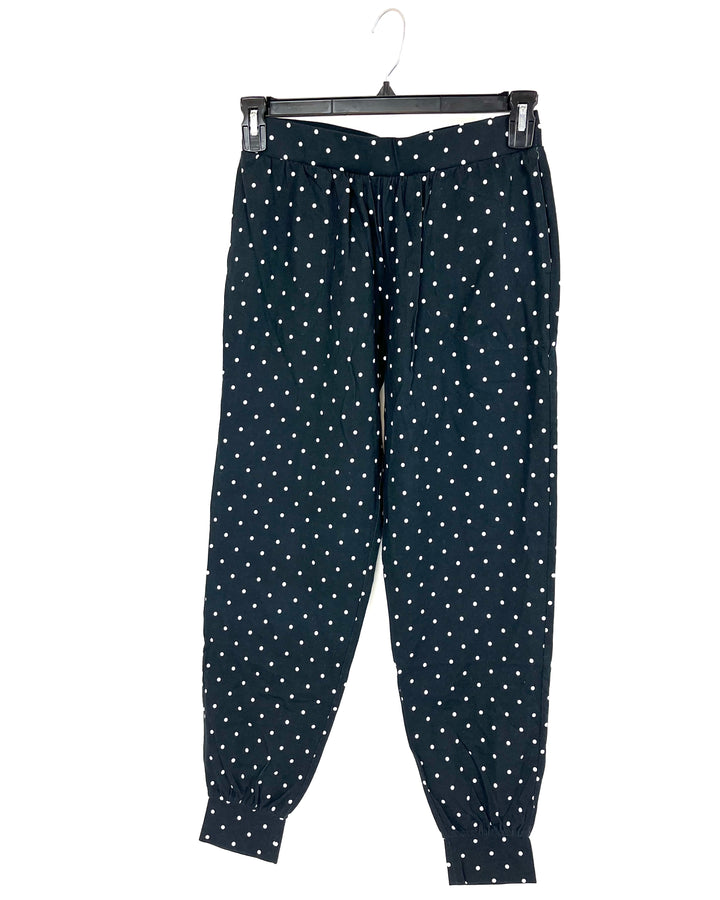 Black Polka Dot Lounge Pants - Size 4/6