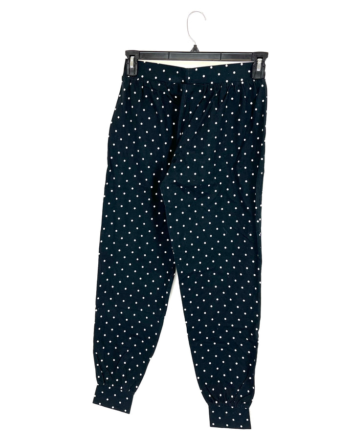 Black Polka Dot Lounge Pants - Size 4/6