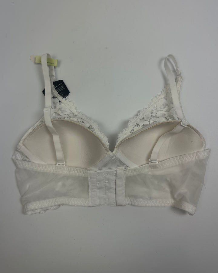White Wireless Lace Bra - 32B