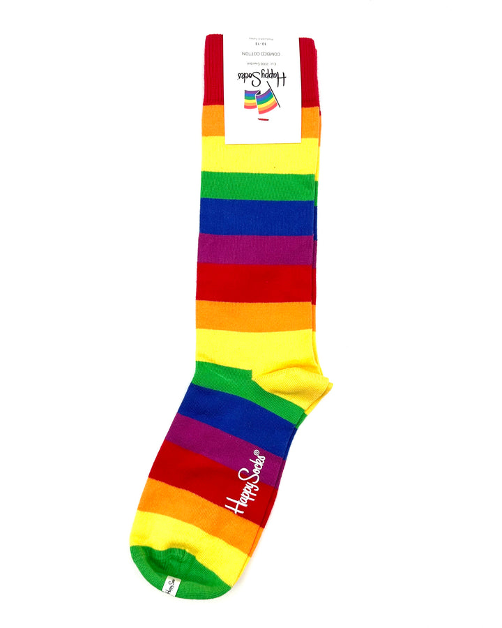 Rainbow Stripe Socks - Mens Size 10-13