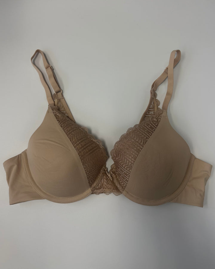 Nude with Brown Lace Bra - 34B