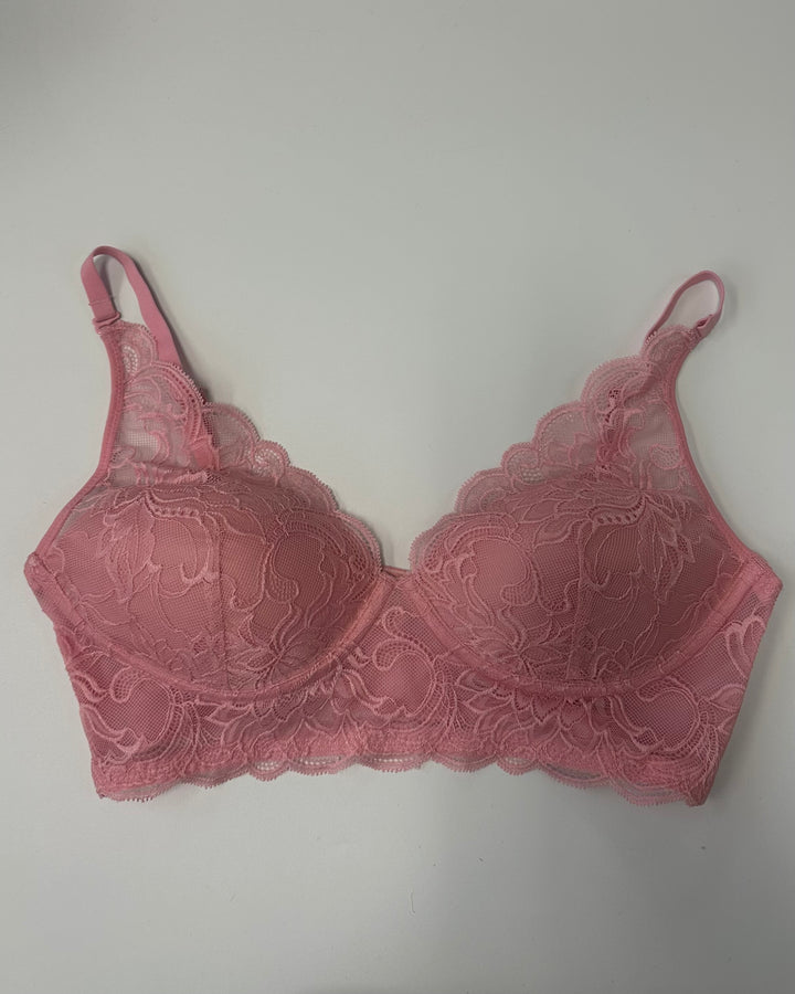 Bubblegum Pink Lace Bralette - 34B