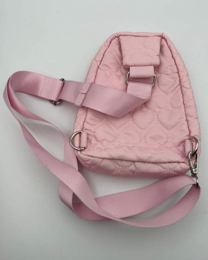 Pink Heart Stitch Sling Bag