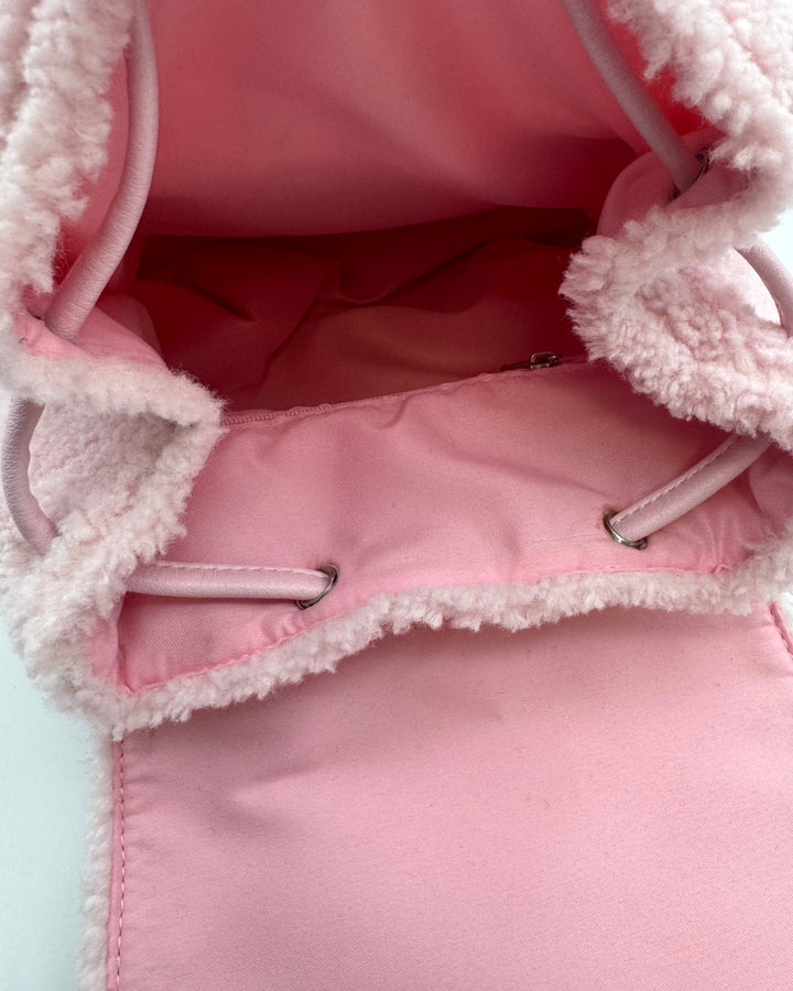 Light Pink Soft Sherpa Mini Backpack