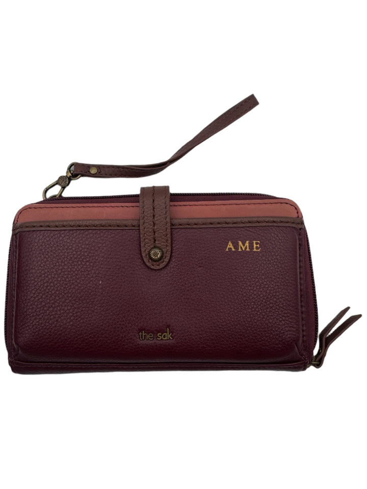 Burgundy Red Multiway Initial Crossbody With AME Initials