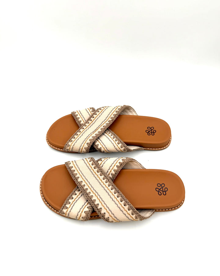 Beige Knit Stitch Sandal - Size 6