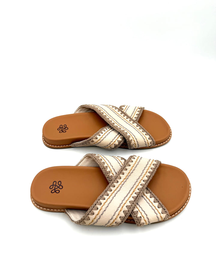 Beige Knit Stitch Sandal - Size 6