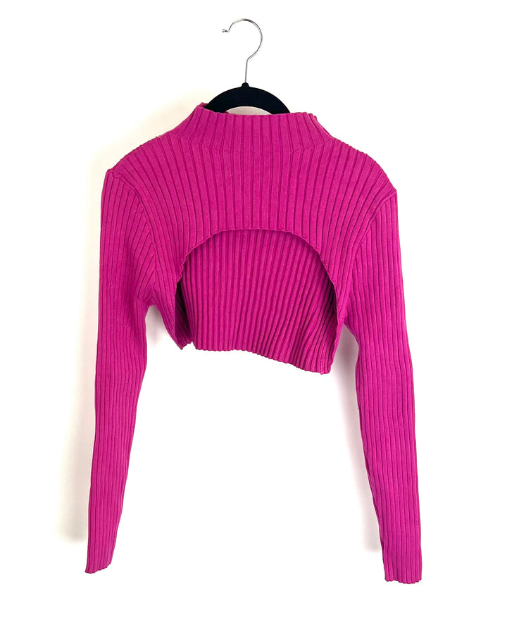 Mulberry Purple Knit Tank and Sweater Set - Small