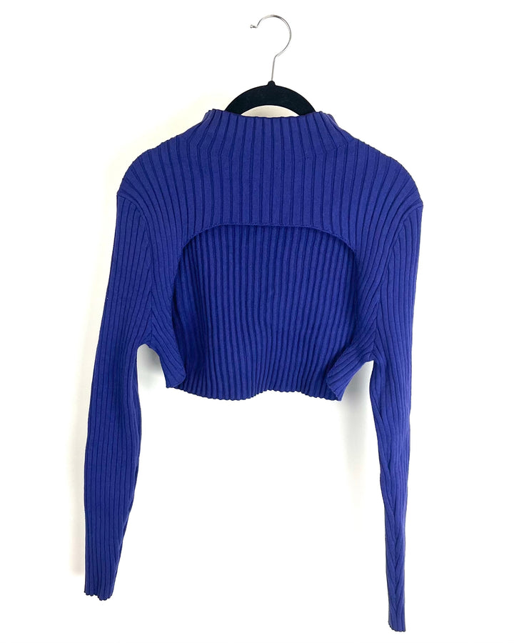 Royal Blue Knit Tank and Sweater Set - Small
