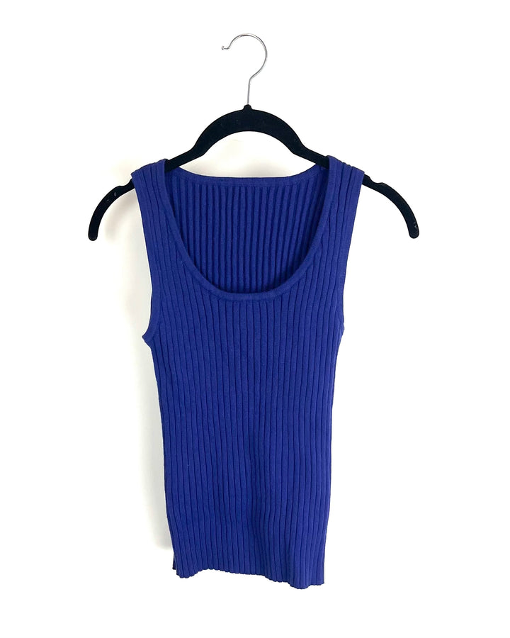 Royal Blue Knit Tank and Sweater Set - Small