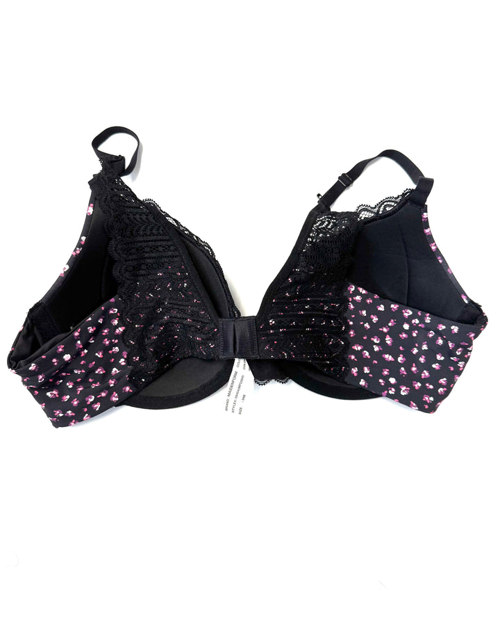 Pink And Purple Floral Lace Bra - 34B