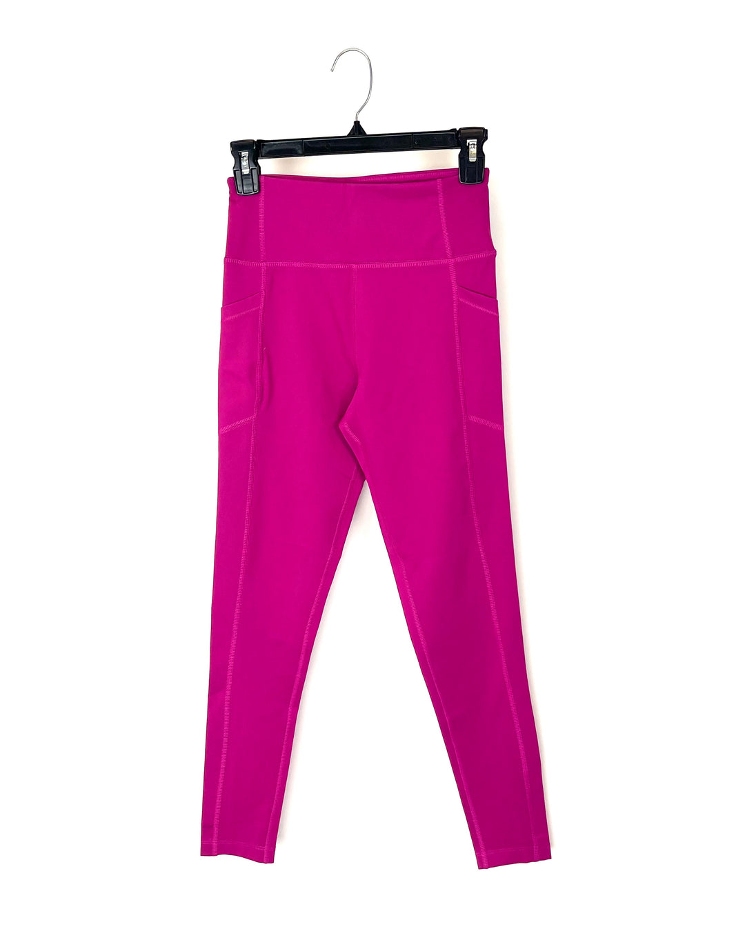 Magenta Activewear Leggings With Pockets - Small