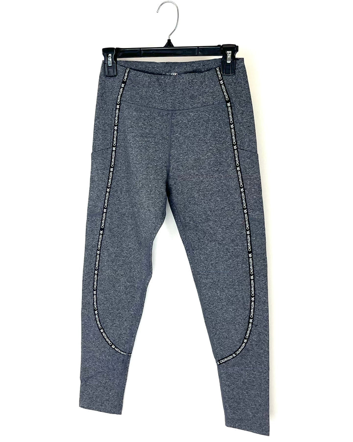 Grey Leggings With Calvin Klein Logo Seams - Small