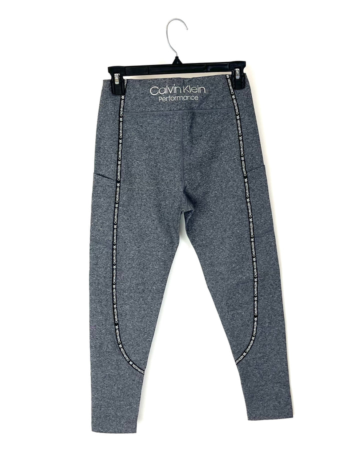 Grey Leggings With Calvin Klein Logo Seams - Small