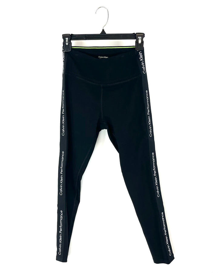 Performance Black Leggings with Logo - Small