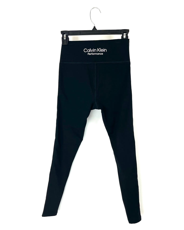 Performance Black Leggings with Logo - Small