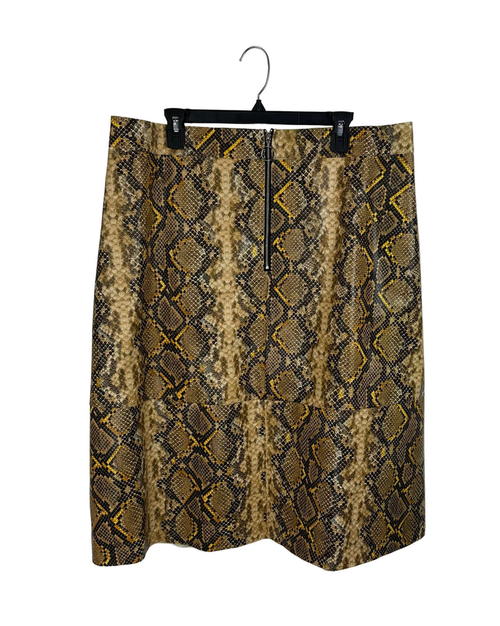 Yellow Snake Skin Skirt - Size 18/20