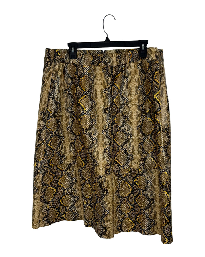 Yellow Snake Skin Skirt - Size 18/20