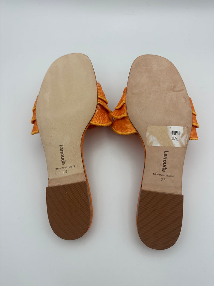 Orange Raffia Ruffle Sandal - Size 6.5