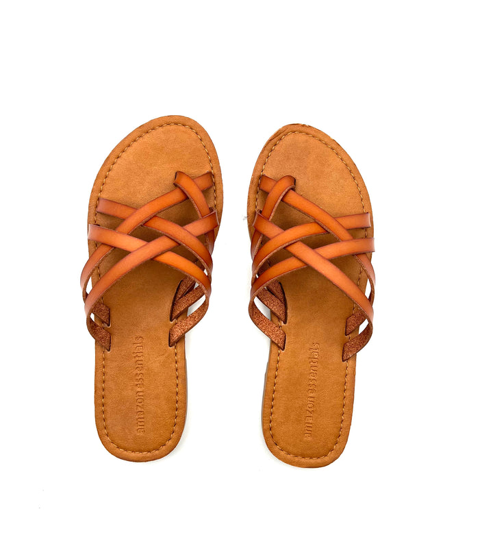 Brown Strap Sandals - Size 6