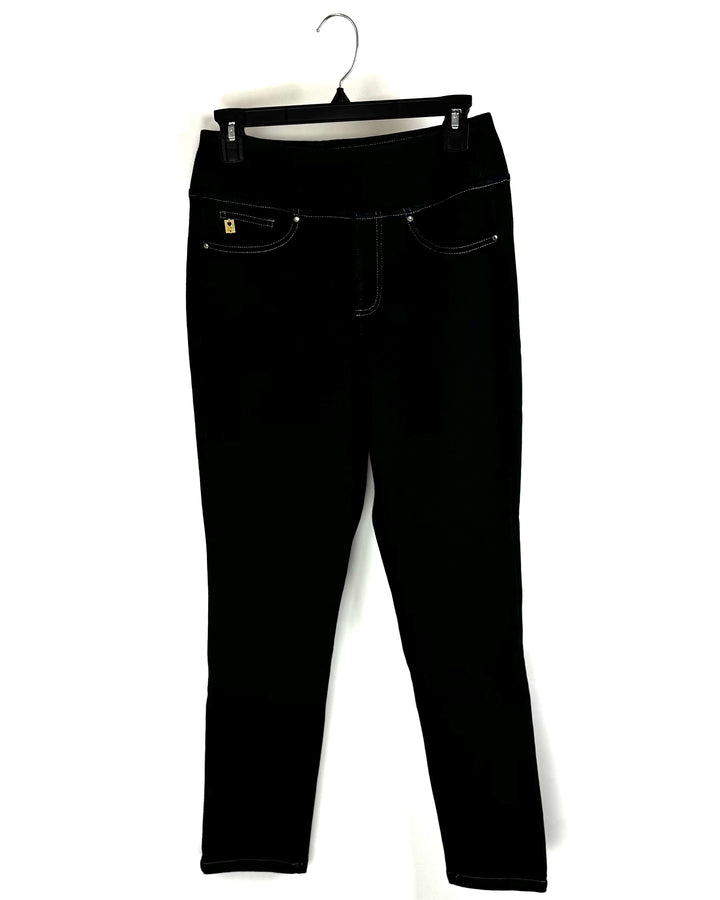 Dark Wash Contrast Stitching Jeans - Size 6