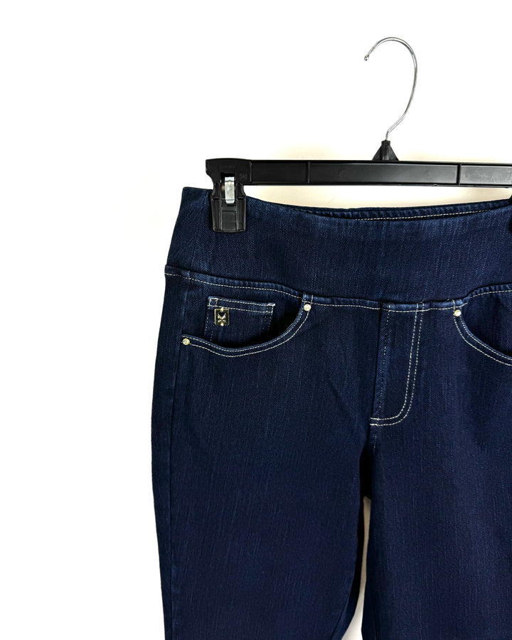 Dark Wash Contrast Stitching Jeans - Size 6