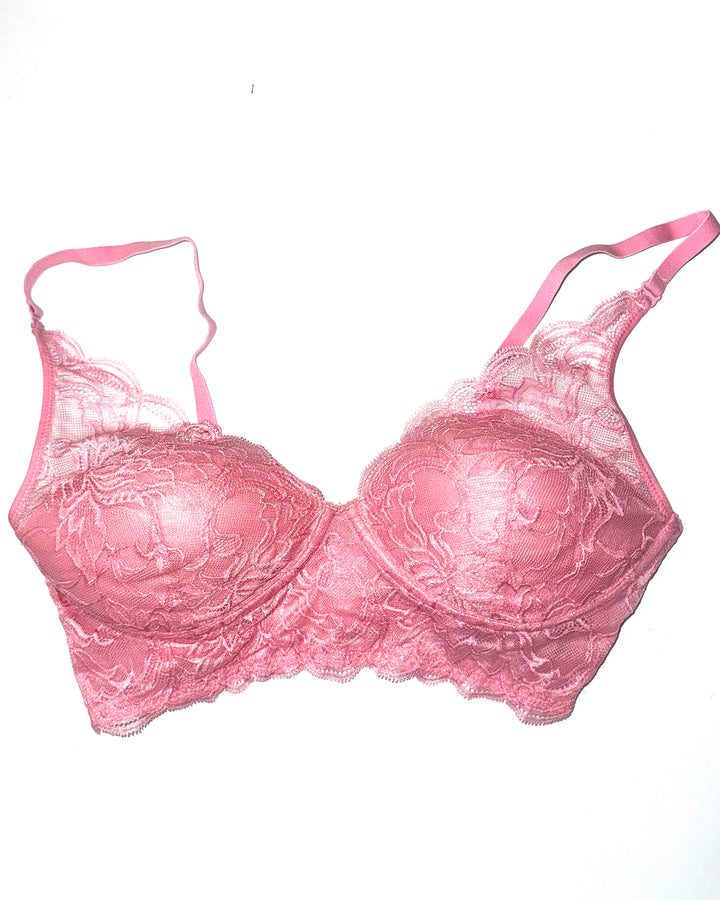 Blush Lace Longline Bra- 34B
