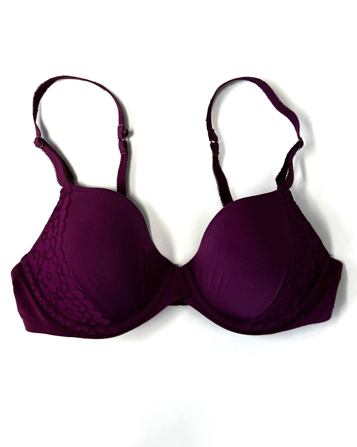 Plum Purple Underwire Lace Bra - 34B