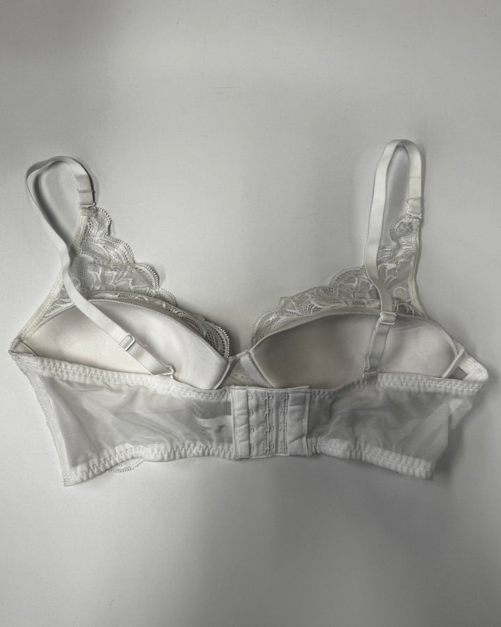 White Lightly Lined Lace Bra - 34B