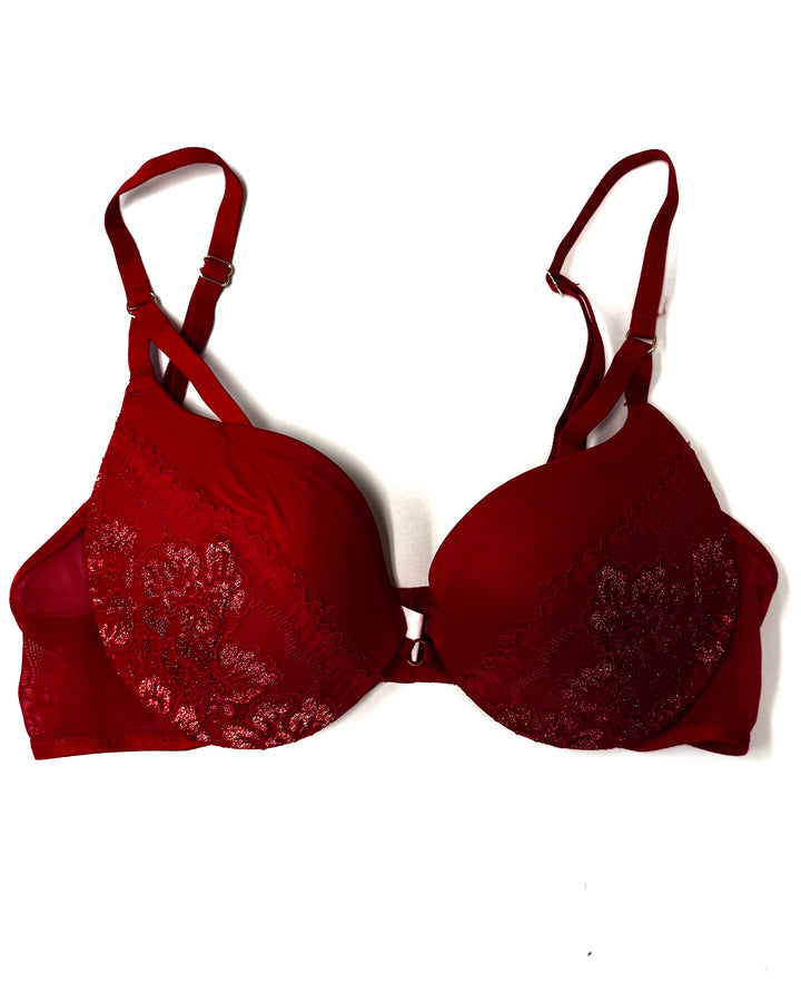 Red and Gold Push Up Bra - 34B