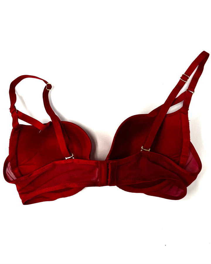 Red and Gold Push Up Bra - 34B