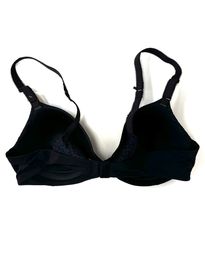 Black and Navy Lace Detail Bra - 34B