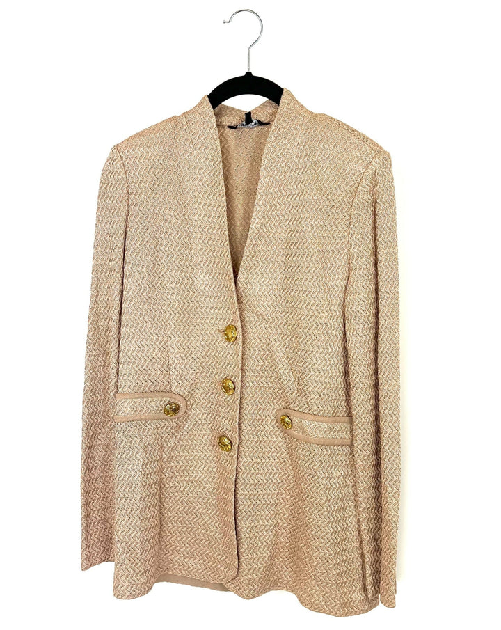 Beige Textured Blazer - Size 2-4 and 28-30W