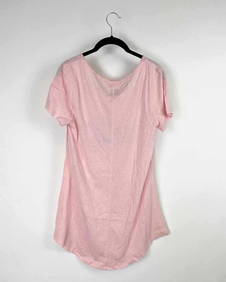 Light Pink Camping Printed Nightgown - Small